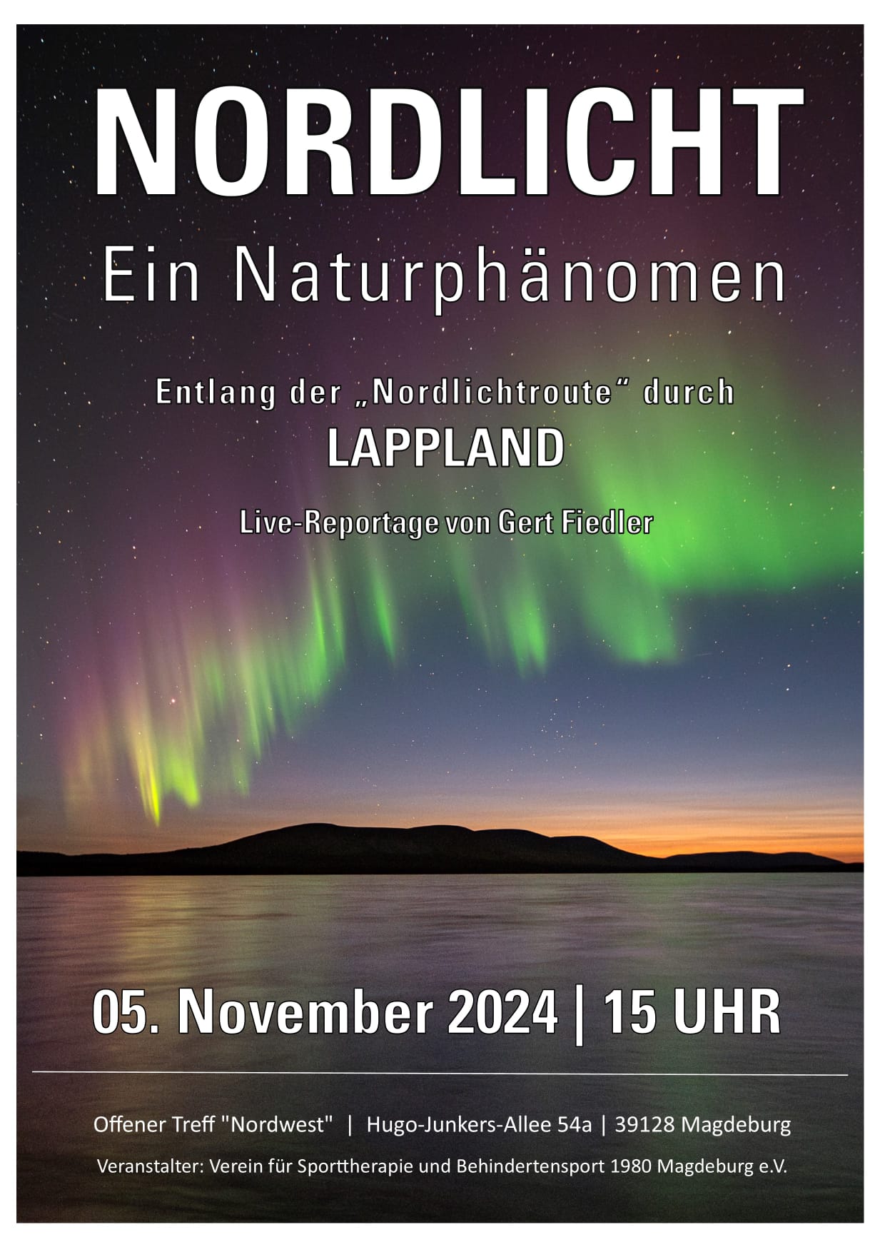 Plakat Reisebericht über Nordlicht